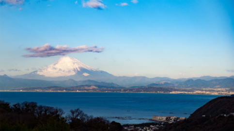 相模湾と富士山の写真